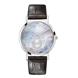Borel 依波路典雅系列珍珠母貝錶盤男士石英真皮手錶 GS850N-49021BK#