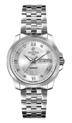 Roamer 庆典I系列41mm银色表盘不锈钢男士自动机械手表 946637411990