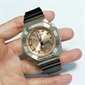 Casio G-SHOCK 奢华桃红金色表圈棕色珠光表带指针数码女士手表 GM-S2100CB-5A