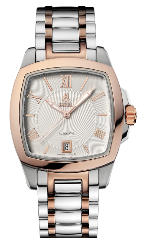 Borel 依波路傳奇系列白色錶盤方形男士自動機械手錶 GBR1856S-4539#