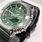 Casio G-SHOCK G-STEEL 2100 系列綠色錶盤八角形藍牙太陽能手錶 GBM-2100A-1A3