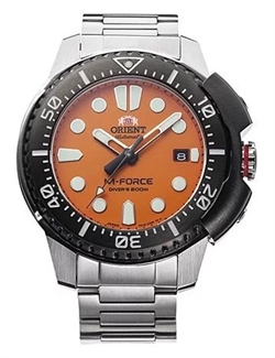 Orient M-FORCE系列200M潛水橙色錶盤男士機械手錶 RA-AC0L08Y00B