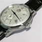 Orient Bambino 經典復古銀色錶盤真皮錶帶男士機械手錶 RA-AP0104S30B