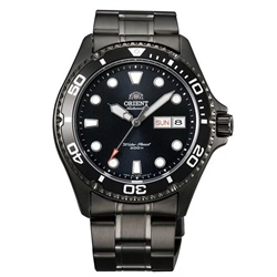 Orient 東方錶Ray Raven 2代200m潛水黑色錶盤全黑鋼男士自動機械手錶 FAA02003B9