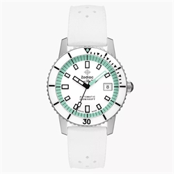 Zodiac Compression Diver 40mm White Rubber Strap Automatic Watch ZO9309