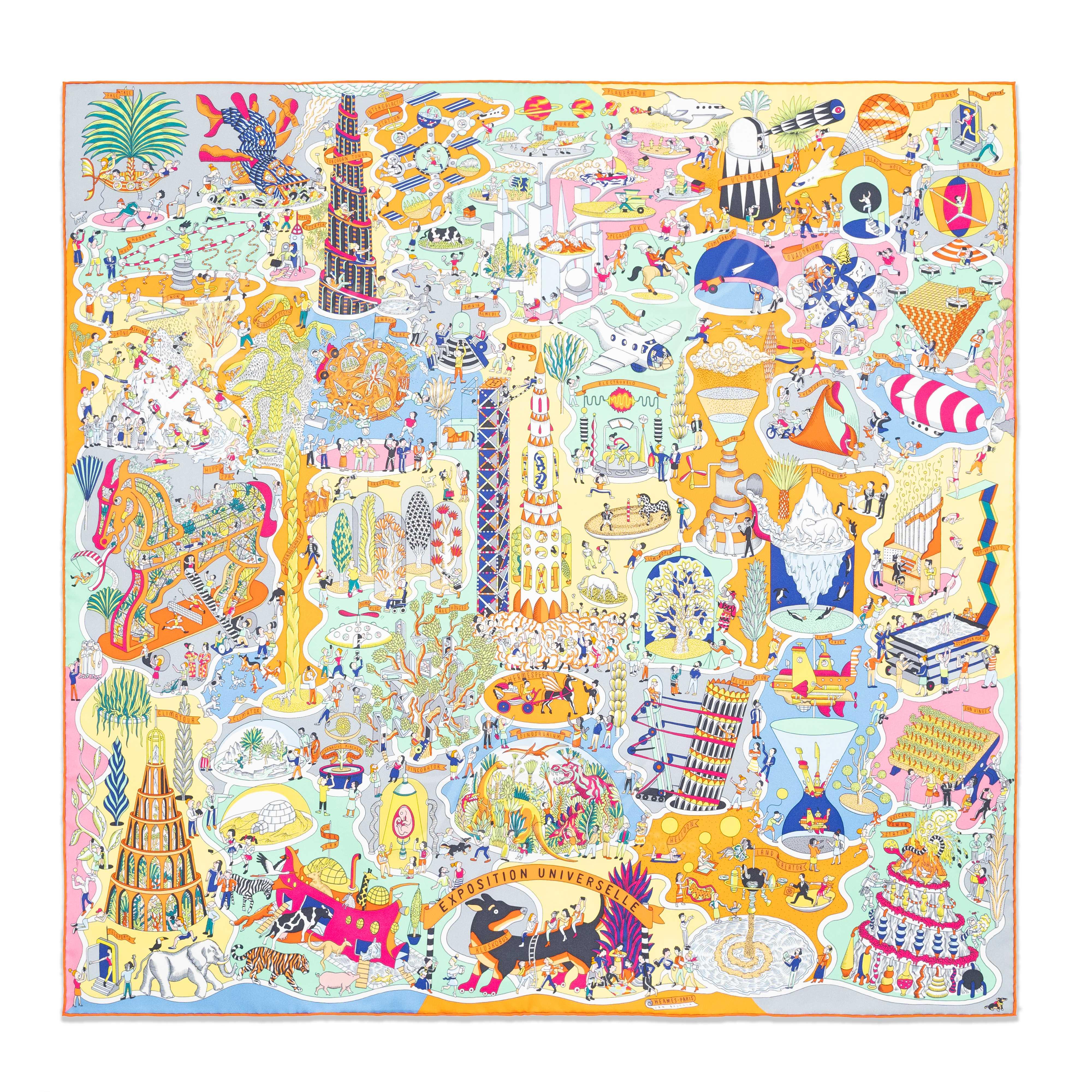 Hermes Exposition Universelle Scarf 90