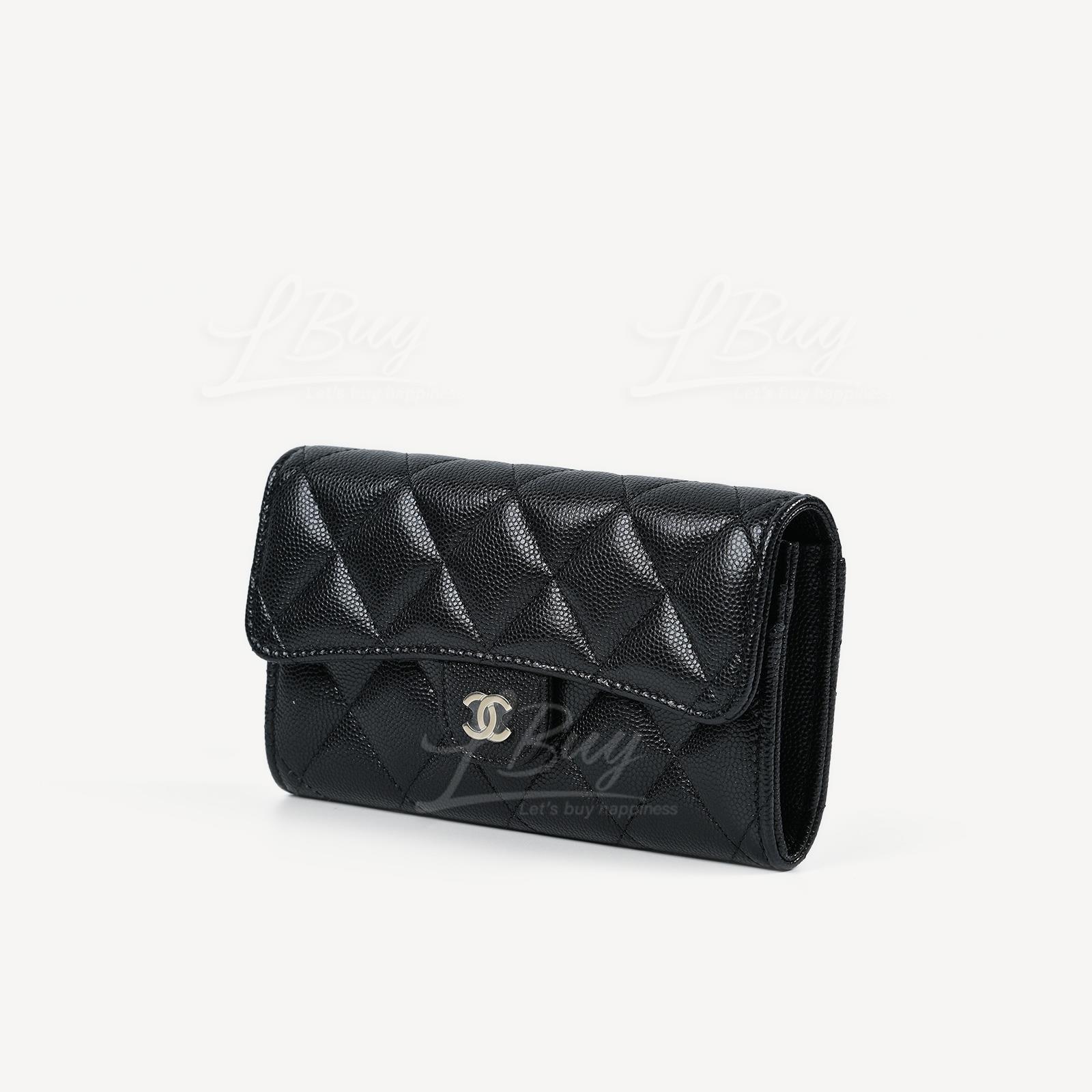 Chanel Classic Medium Flap Wallet In Grained Calfskin With Gold