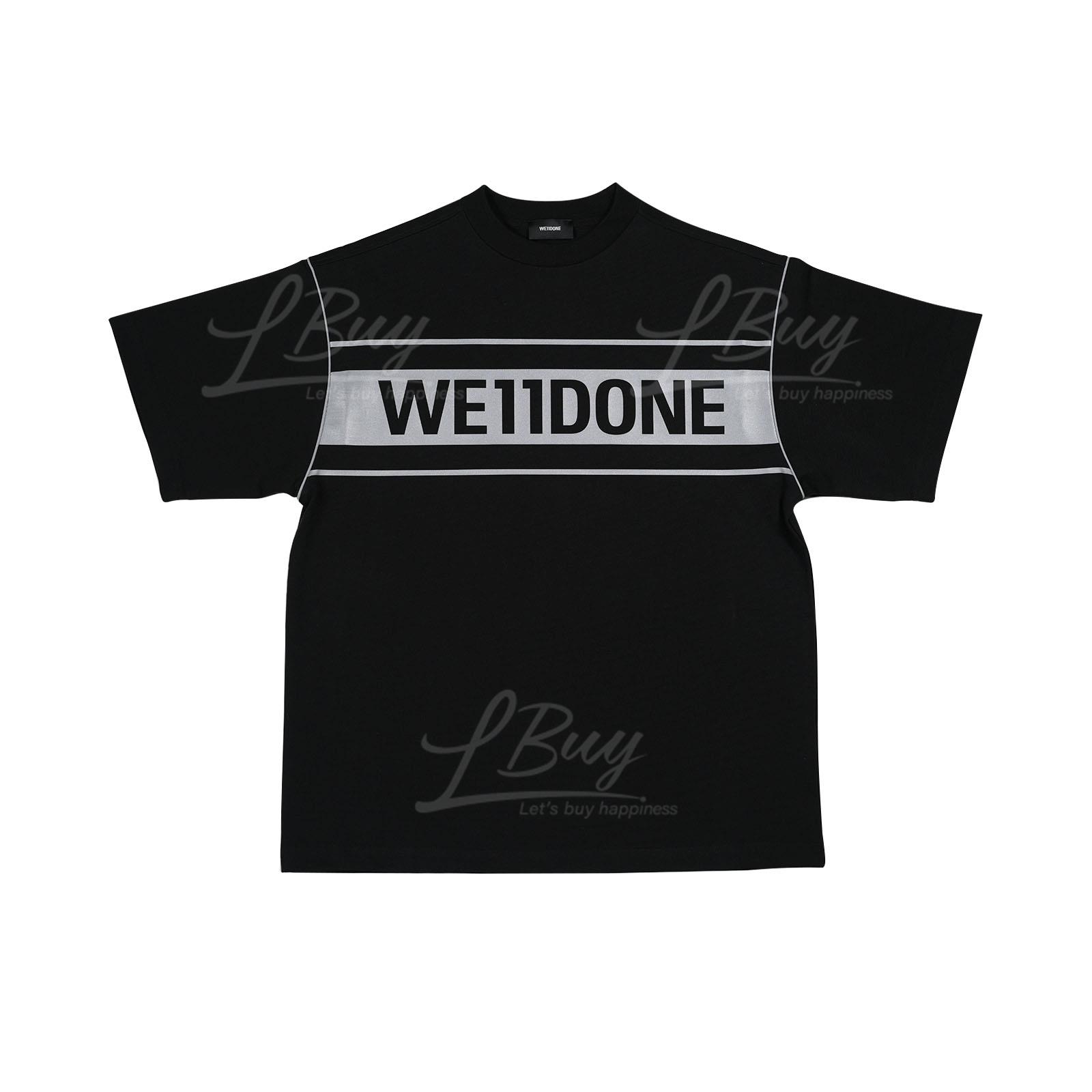 WE11DONE Black Reflective Logo T-Shirt