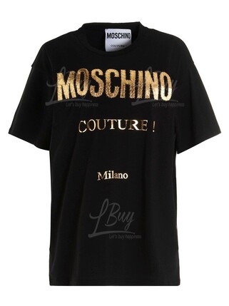 Moschino Couture 金字Logo 短袖T恤 黑色