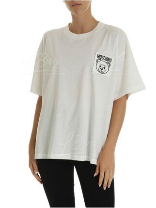 Moschino Couture 口袋泰迪熊标志短袖T恤白色