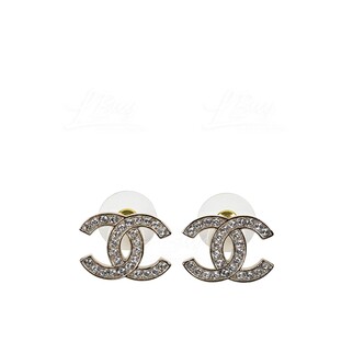 Chanel Gold Medium CC Logo Earrings AB6839