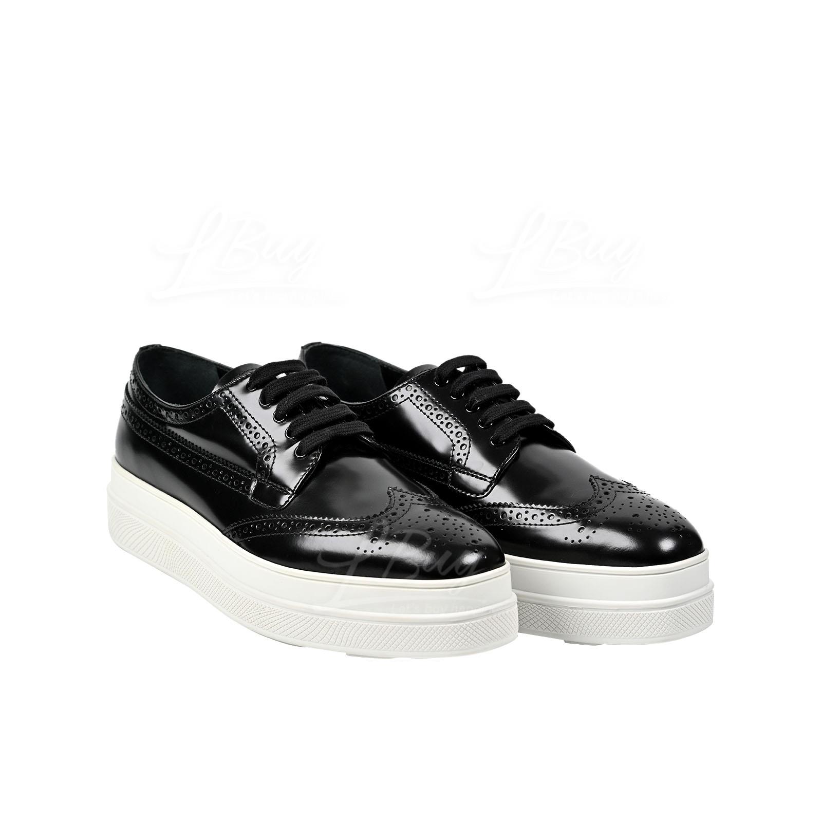 Prada Platform Black Leather Shoes