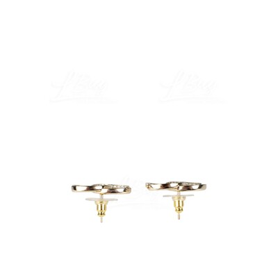 CHANEL-Chanel Gold Large CC Logo Earrings AB6727