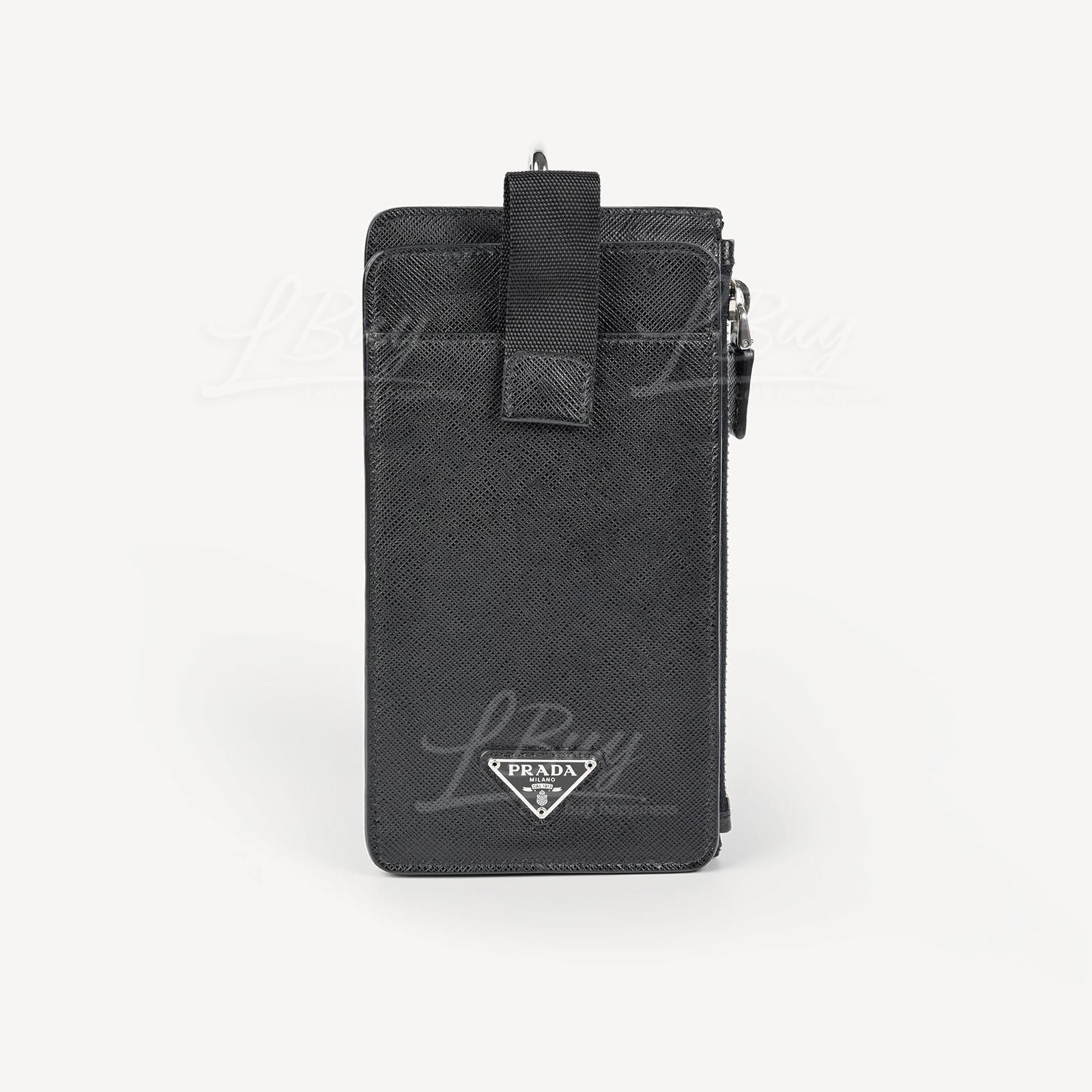 Prada Saffiano Leather Wallet Smartphone Case with Strap 2ZH094