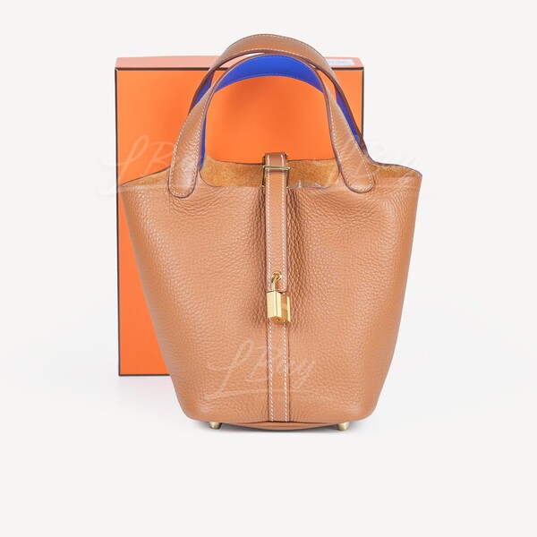 Hermes Picotin 18 in Etoupe Clemence Leather GHW