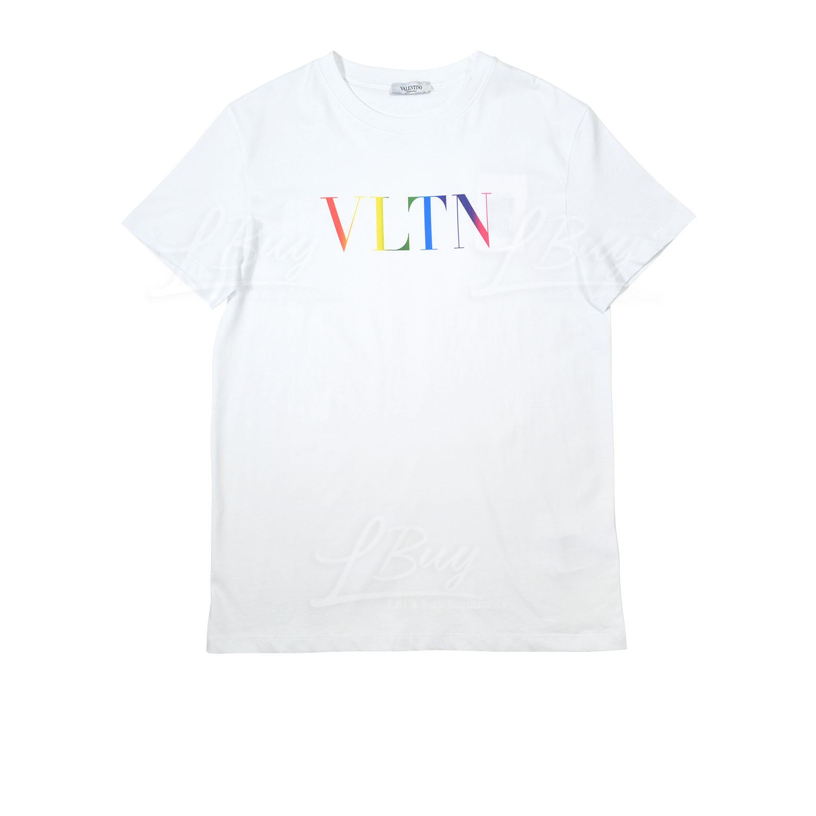 Valentino VLTN 彩色Logo 男士棉質短袖T恤 白色