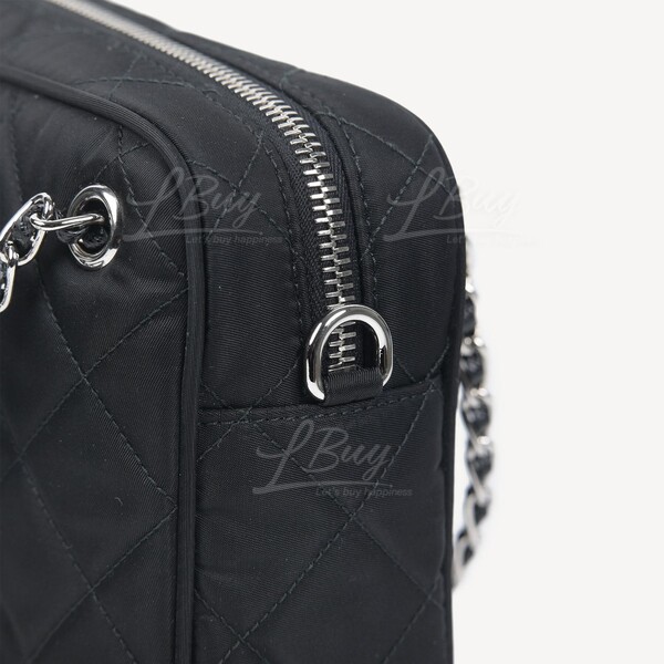 Prada Triangle Logo Zip Camera Crossbody Bag