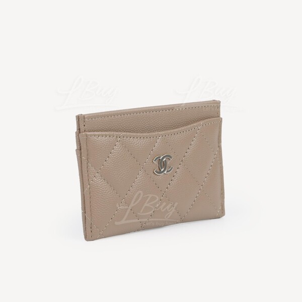 Chanel Classic Card Holder AP0213 Beige in Shiny Grained Calfskin Leather  with Gold-tone - US