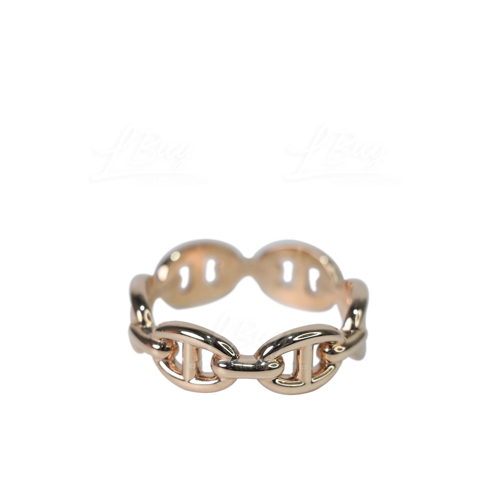 Hermes Chaine d'Ancred'Ancre Enchainee 18K Rose Gold Ring