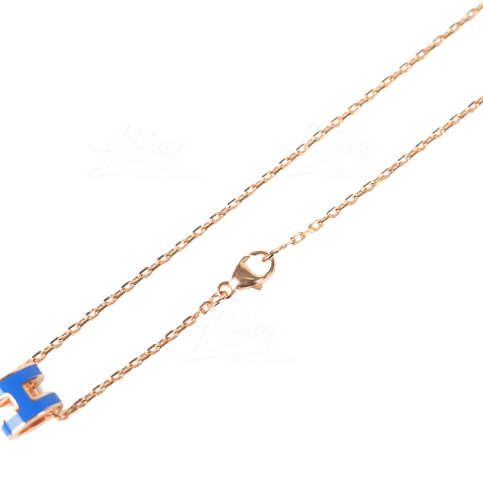 Hermes Pop H Necklace (Royal Blue and Gold)