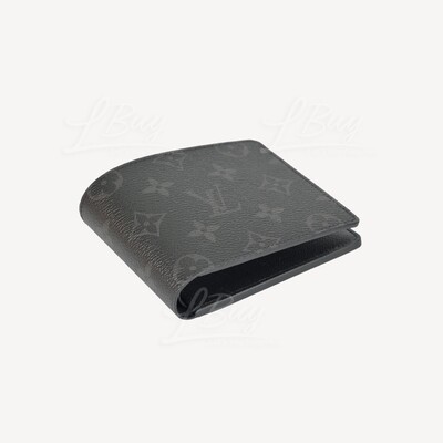 LOUIS VUITTON Monogram Eclipse Canvas Multiple Wallet Black/Grey