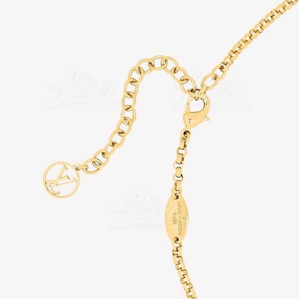 LOUIS VUITTON M00596 Collier LV Logo Flower Necklace Chain Charm Pendant  Gold | eBay