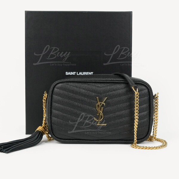 Saint Laurent Monogram Small Camera Bag in Black Grained Calfskin - SOLD