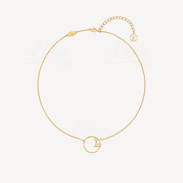 Louis Vuitton M00762 LV Eclipse Necklace, Gold, One Size