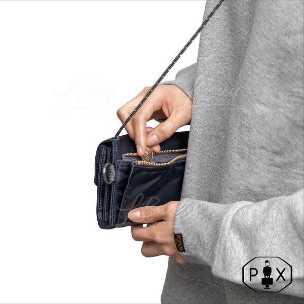 PORTER-Porter PX Tanker Sling Purse (L) 掛繩銀包黑色