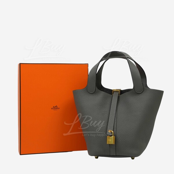 Hermes Picotin 18 Gris Meyer TC GHW, Luxury, Bags & Wallets on