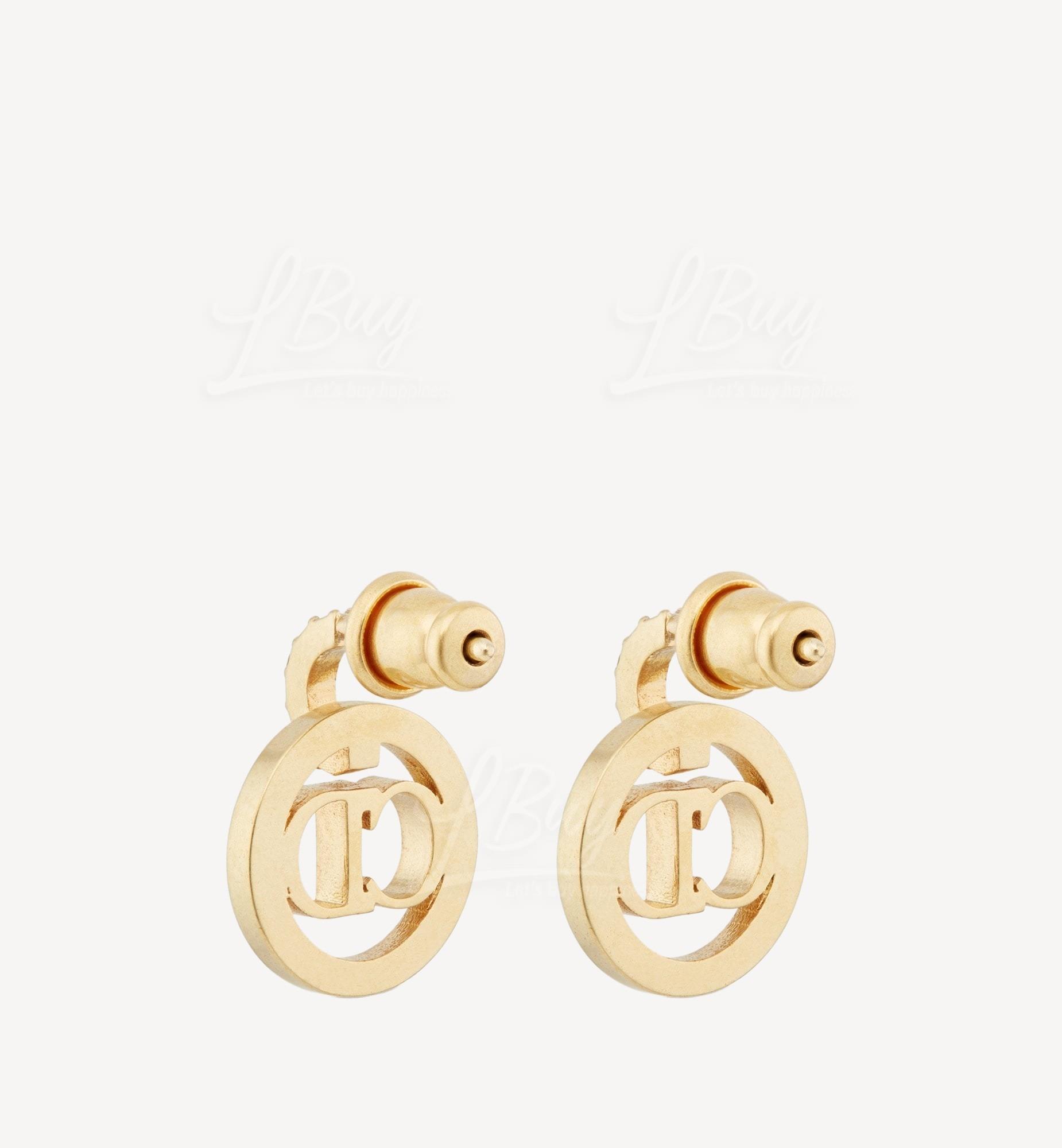 Clair D Lune Earrings GoldFinish Metal and White Crystals  DIOR SG