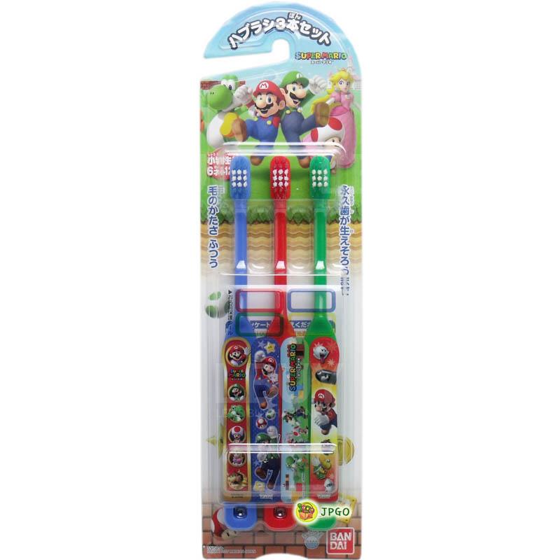 任天堂 Mario 孖寶兄弟 牙刷  3件裝