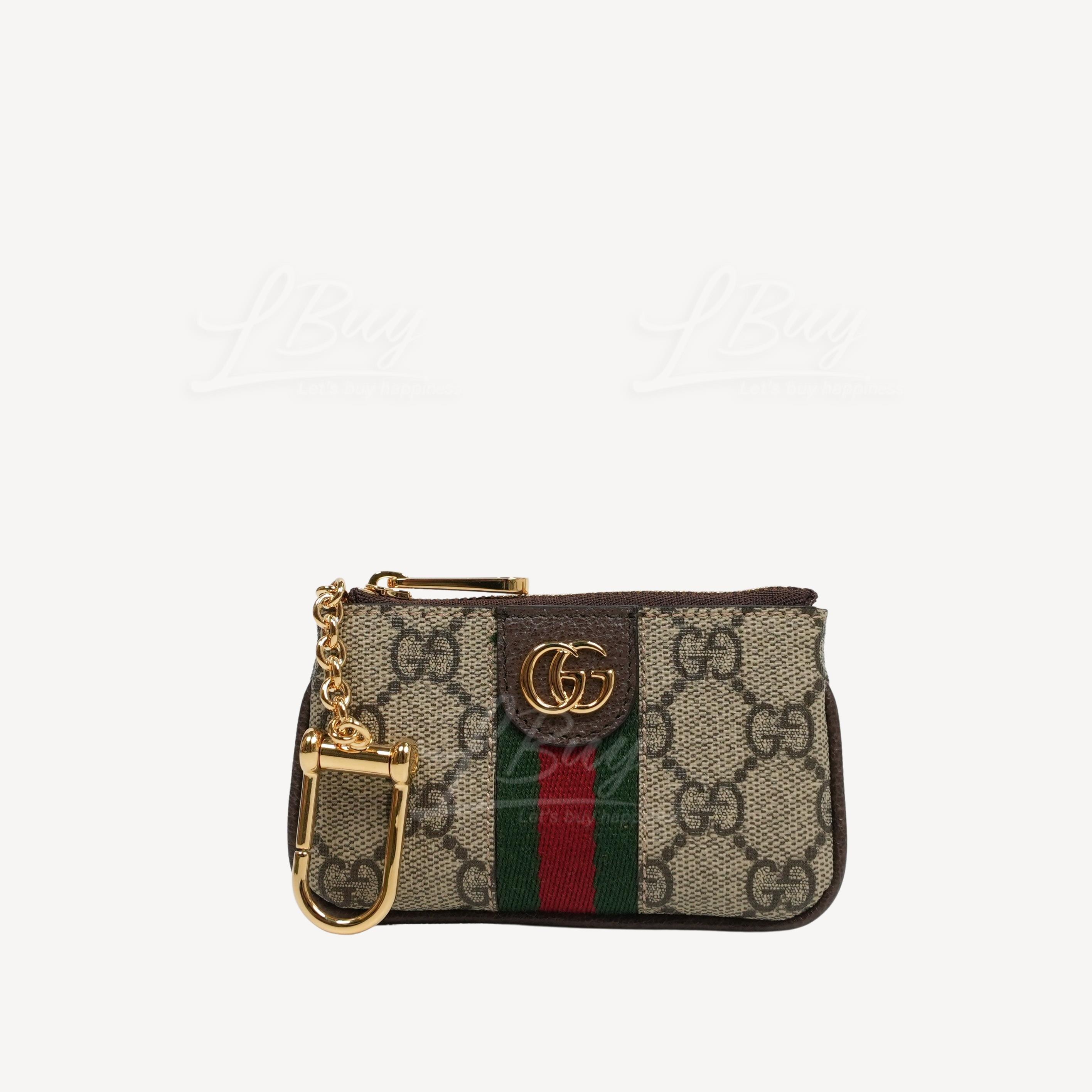 Gucci OPHIDIA GG Logo Supreme 帆布钥匙零钱包 671722