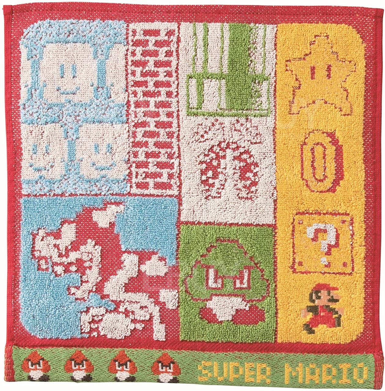 Mario瑪利歐系列毛巾方巾 闖關NPC角色圖案 25cm