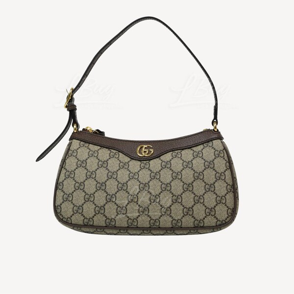 古驰-Gucci Ophidia GG Logo Supreme 帆布小型手袋腋下包棕色735145