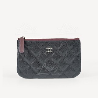 Chanel Classic Zipper Coinsbag Mini Pouch Black with Gold Tone Metal A82365