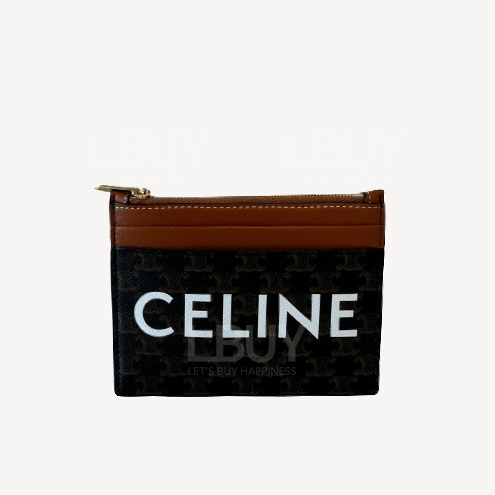 Celine Triomphe 帆布及Logo印花拉鍊零錢包