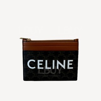 Celine Triomphe 帆布及Logo印花拉炼零钱包