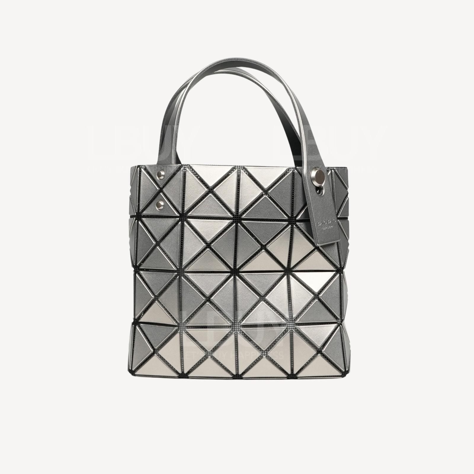 Bao Bao Issey Miyake Lucent Boxy Mini Tote Bag Silver AG651-91