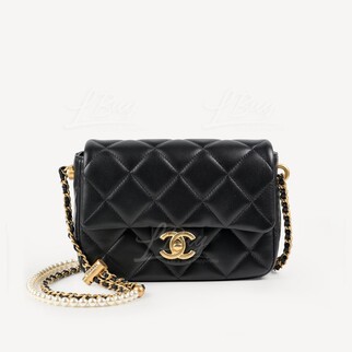 Chanel Pearl Chain Adjustable Buckle Flap Bag AS2855