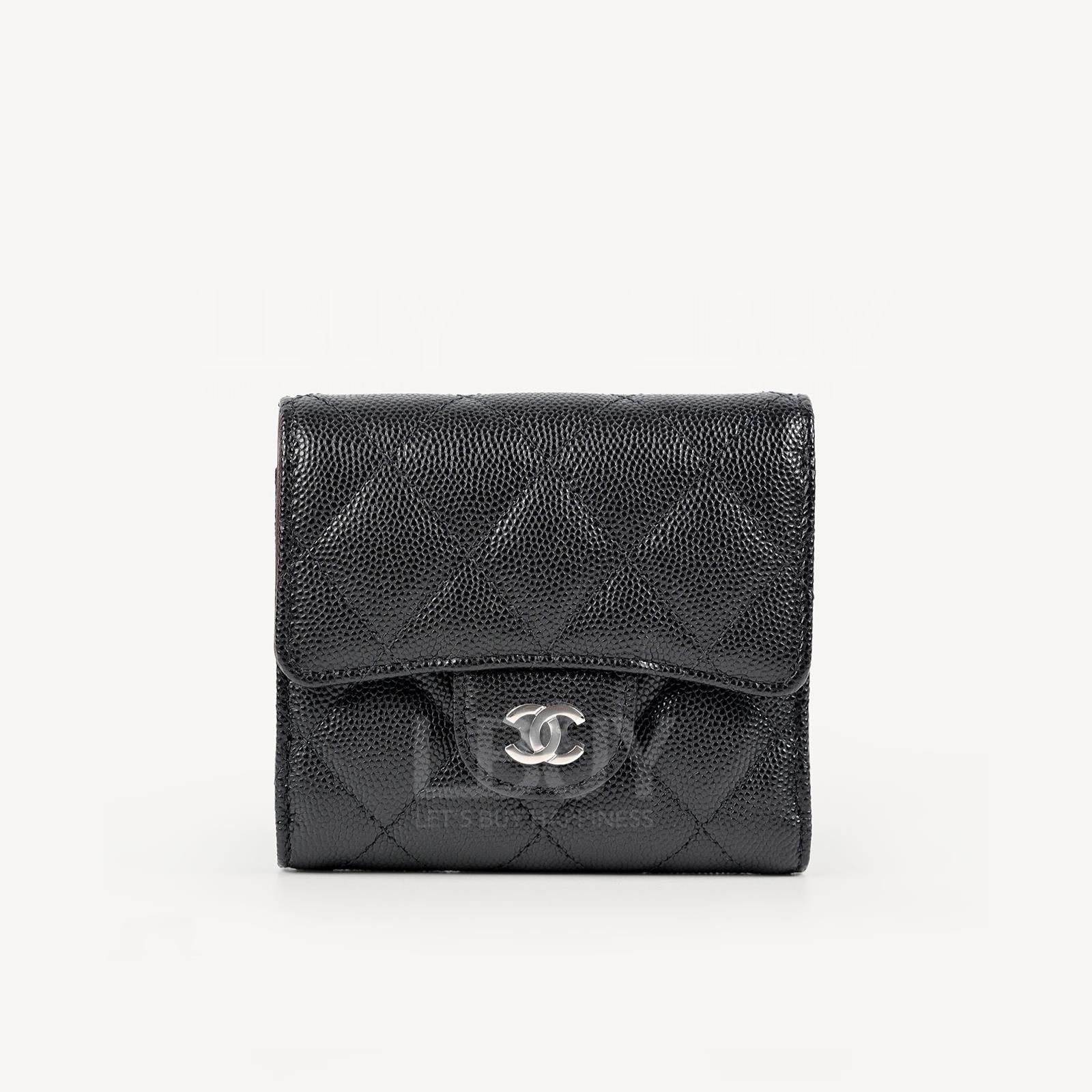 Chanel經典款細號垂蓋銀包 銀扣 AP0712