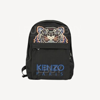 KENZO 藍白刺繡老虎印花背囊 黑色