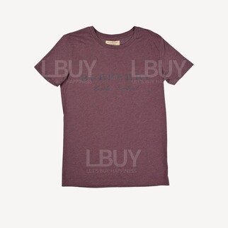 Burberry 黑色Logo短袖T恤 酒紅色