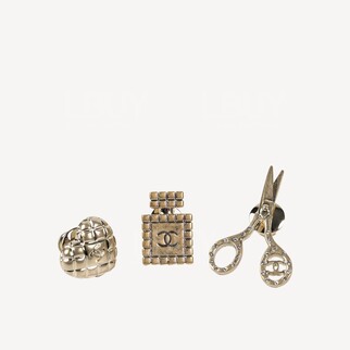 Chanel 心心剪刀香水樽 金色胸針 AB5939