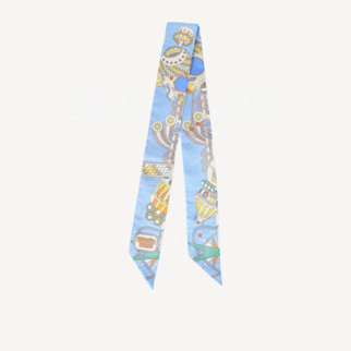 Hermes Scarf Odyssey Twilly 奧德賽 米色 天藍色 亮黃色