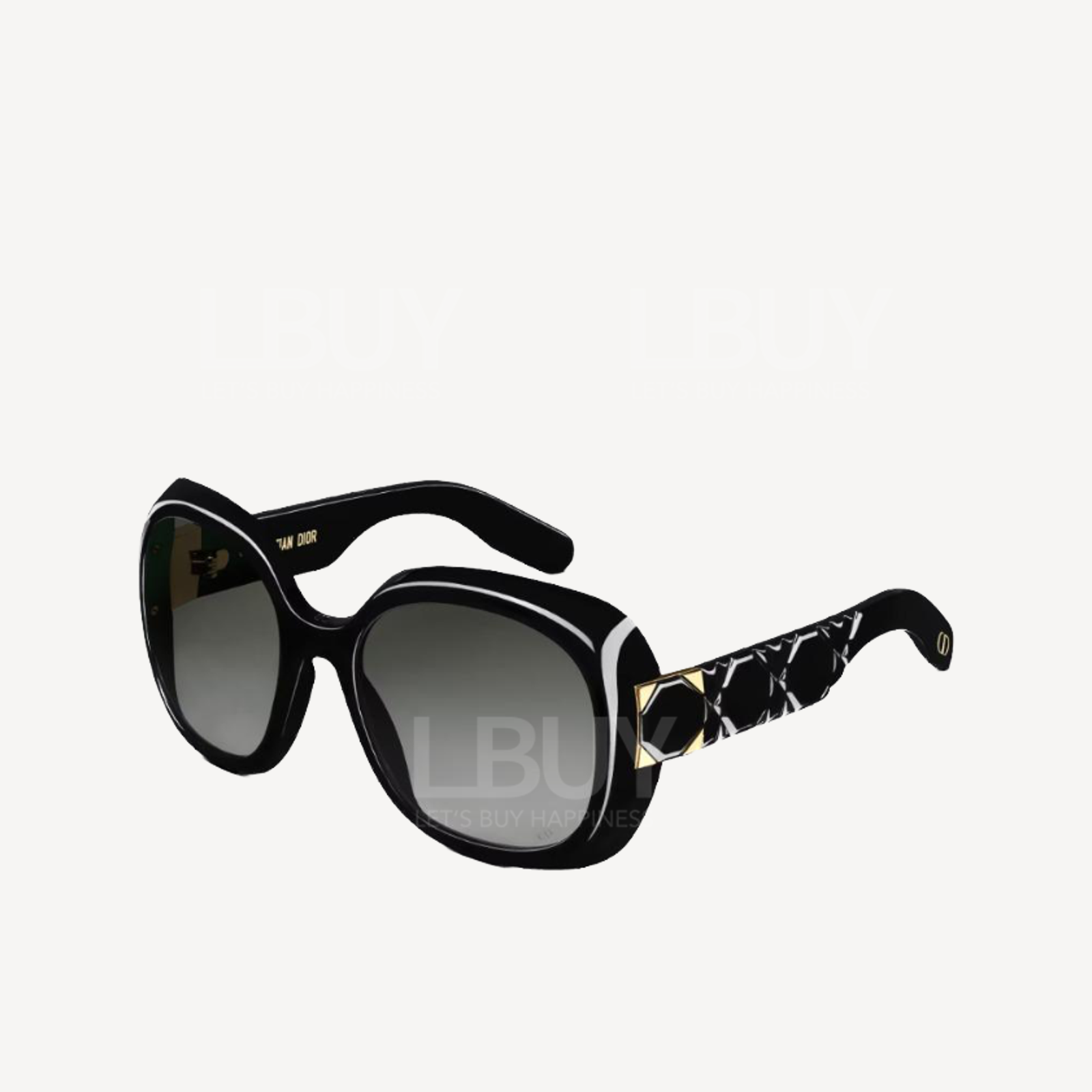 Dior Lady 95 22 R2F 黑色圓形太陽眼鏡 連黑色眼鏡盒