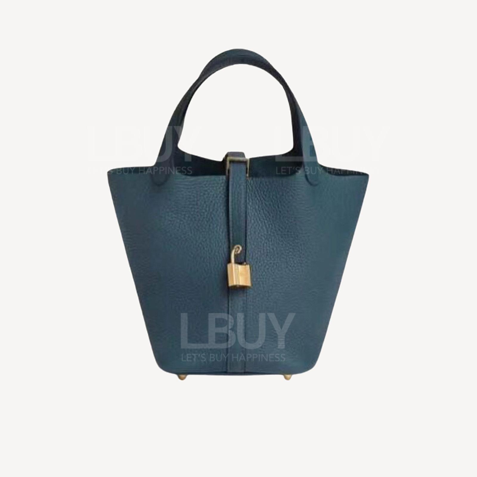 Hermes Picotin Lock 18 Bag 手挽袋 7p普魯士藍 金扣