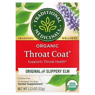 Traditional Medicinals Organic Throat Coat - Original with Slippery Elm Tea Bags