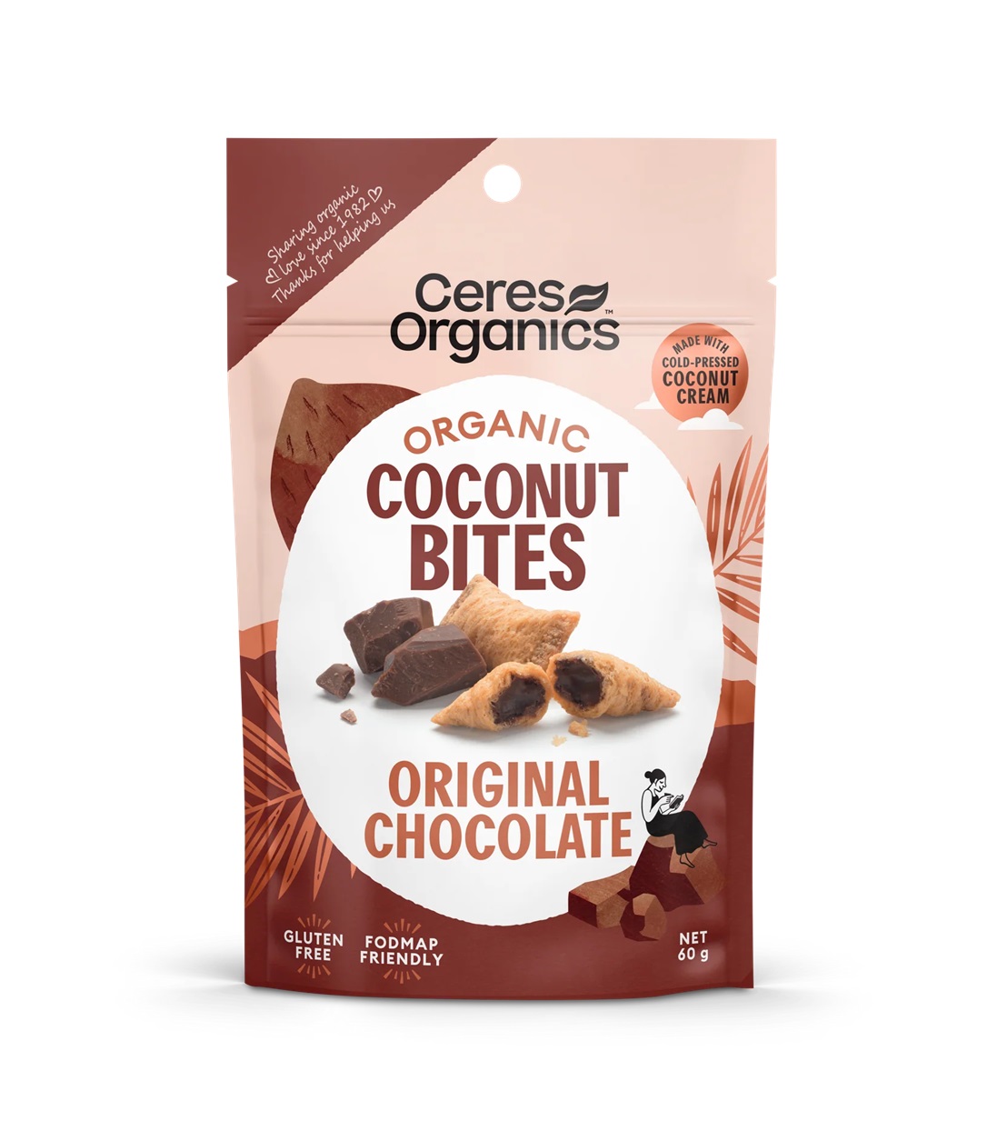 Ceres Organic Organic Coconut Bites Chocolate Filled 60g