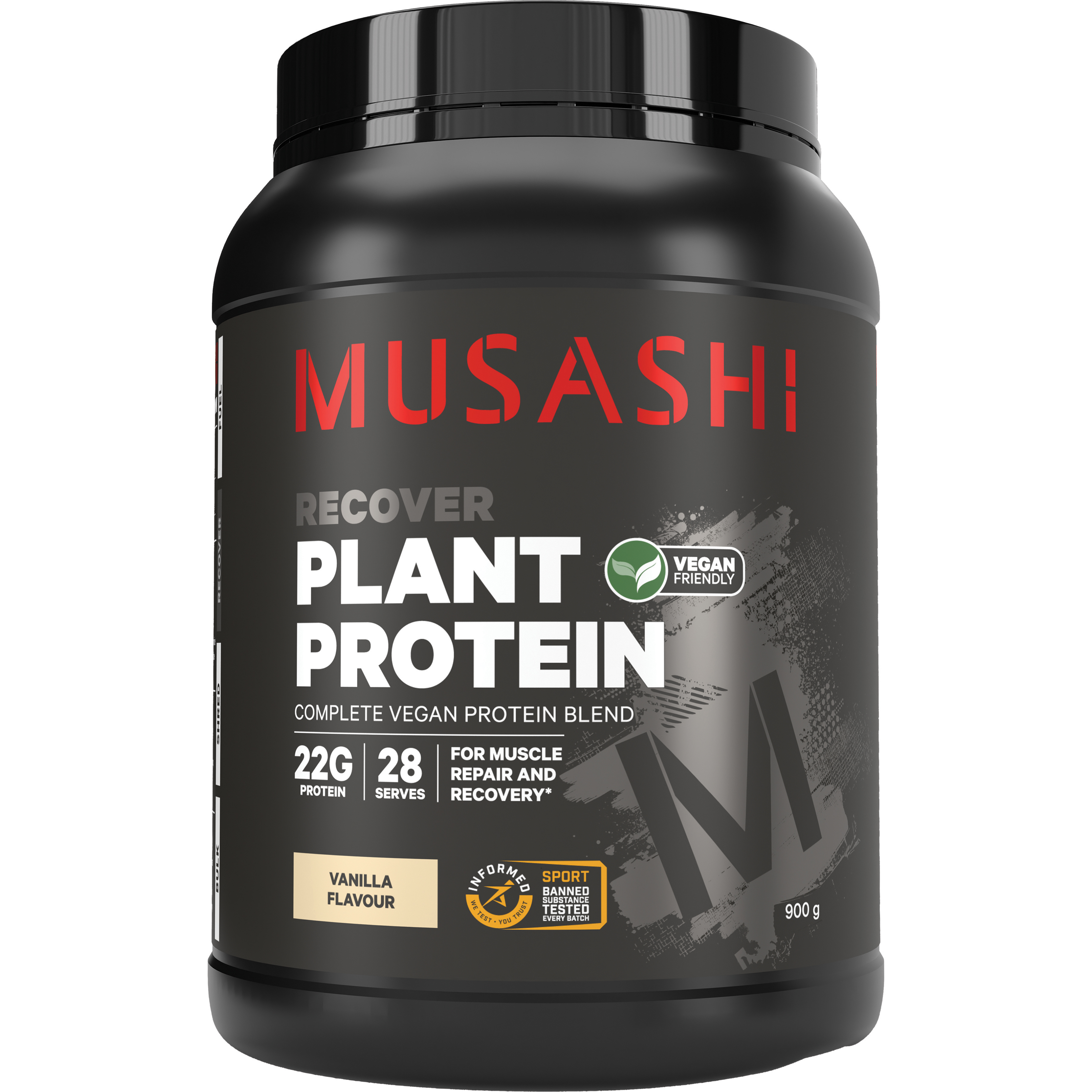 Musashi Plant Protein - Vanilla 900g （Recover）